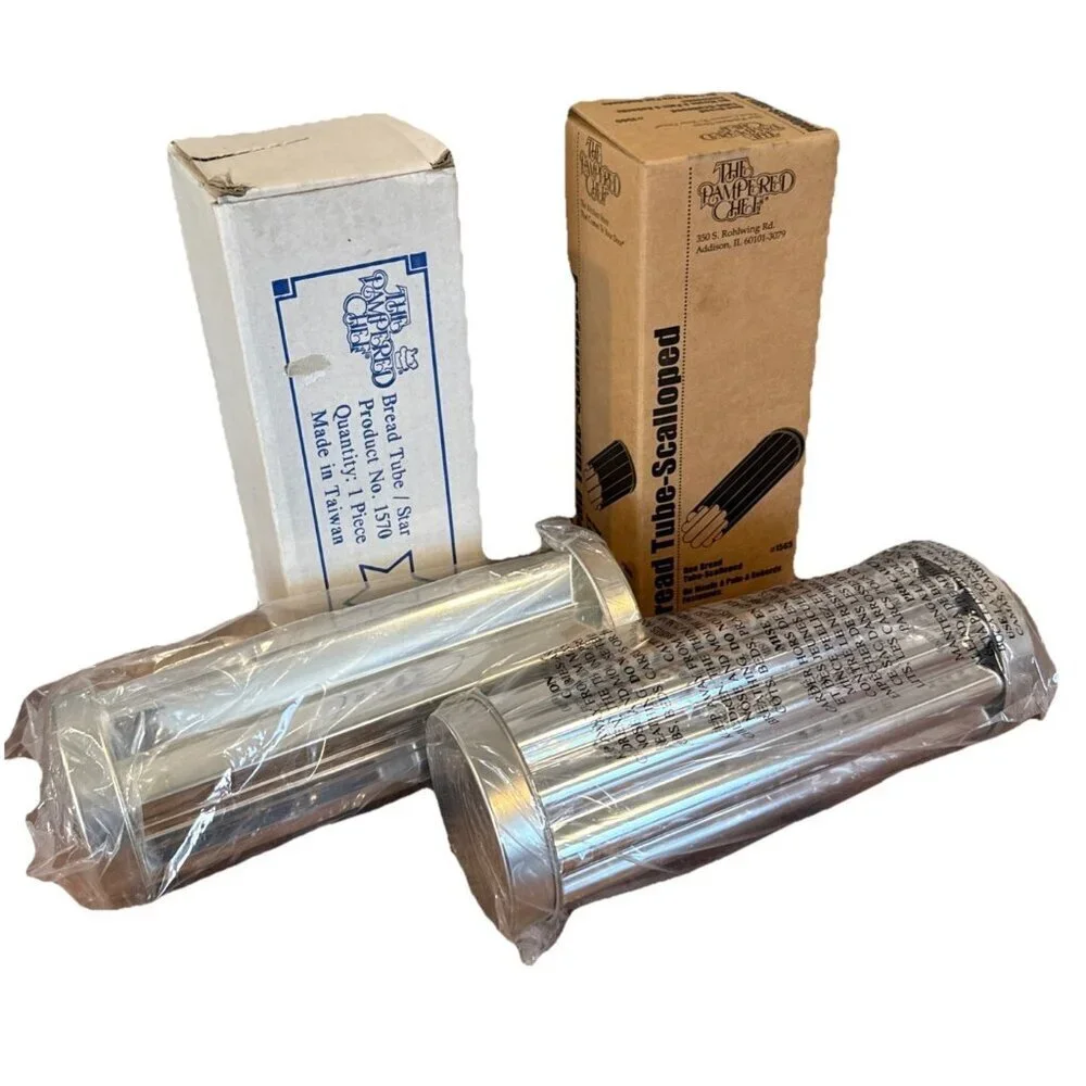 Pampered Chef Valtrompia Bread Tube Set Star & Scalloped Baking Shapes